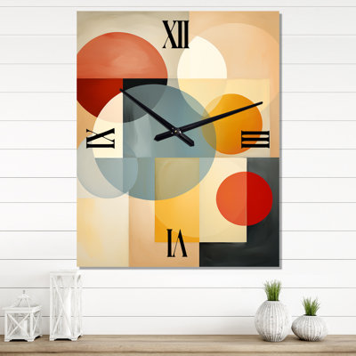 Horloge murale abstraite Mid-Century