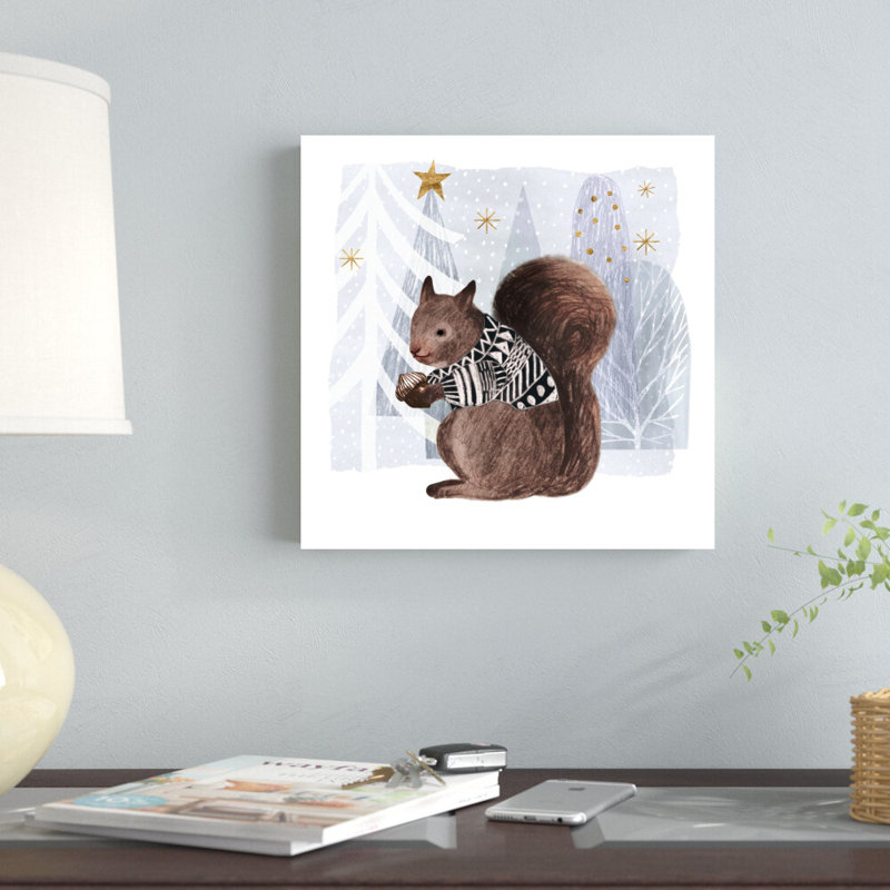 Cozy Woodland Animal II par Victoria Borges - impression sur toile tendue, H 12 po x l 12 po