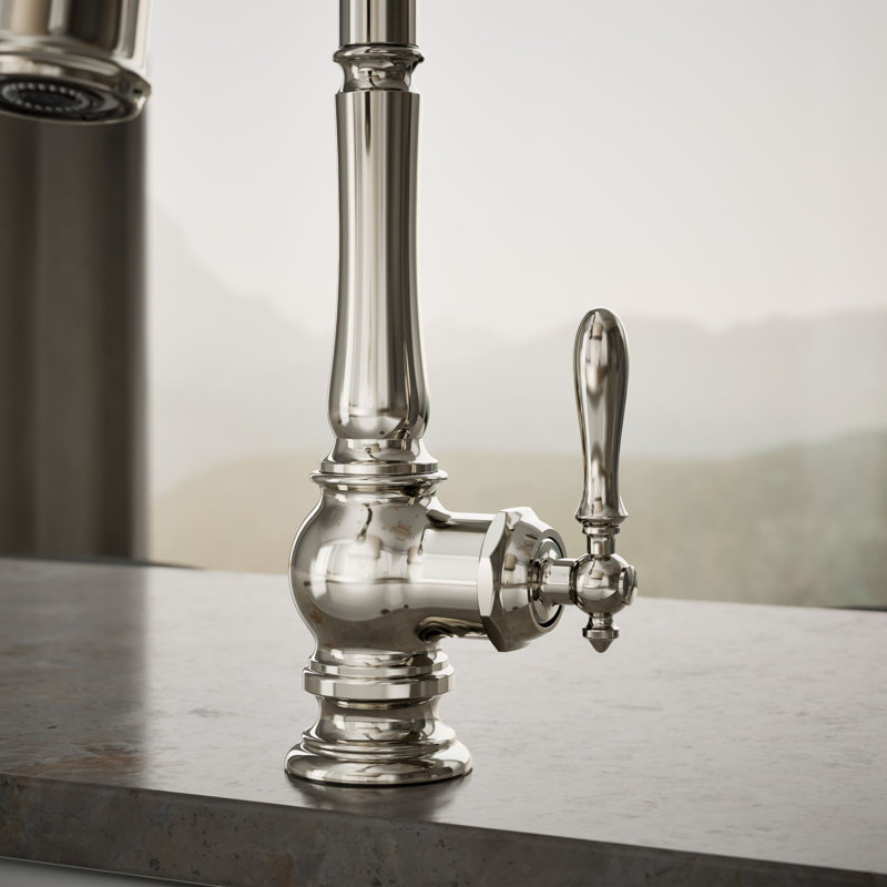 Robinet de bar escamotable avec accessoires Artifacts, Nickel poli éclatant