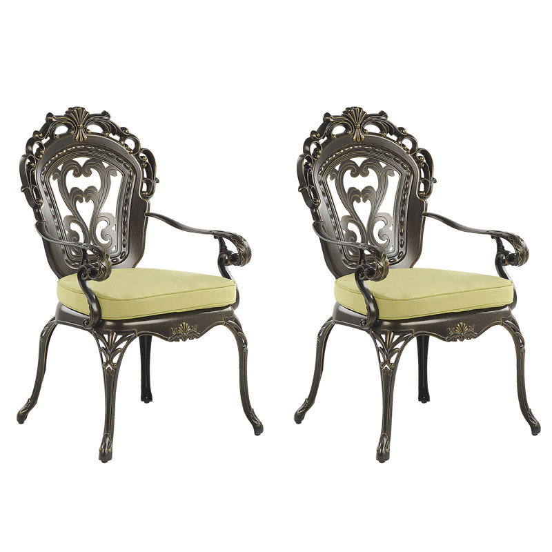 Fraire Stacking Patio Dining Side Chair with Cushion