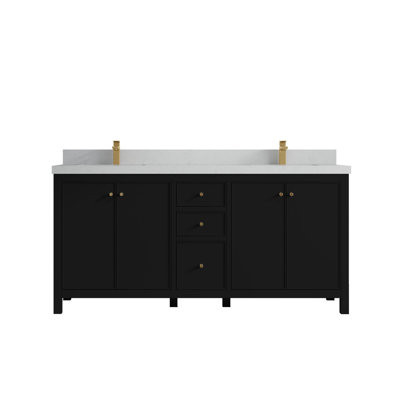 Chicago 72'' Double Bathroom Vanity with Top