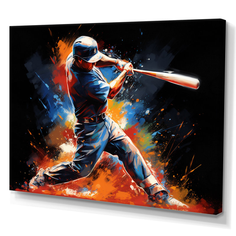 Baseball Swing Of Emotion III - Sports Wall Decor, Wrapped Canvas, 30" H x 40" W x 1.5" D