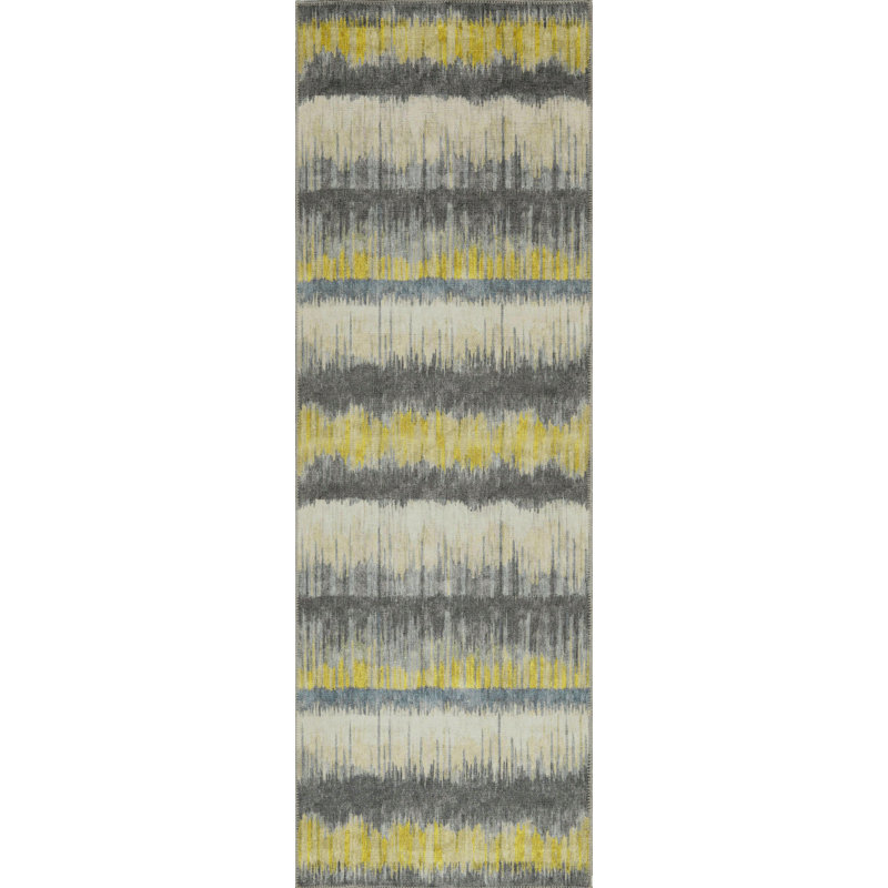 London Gold/Grey Horizons Area Rug, Runner 2'6" x 7'6"