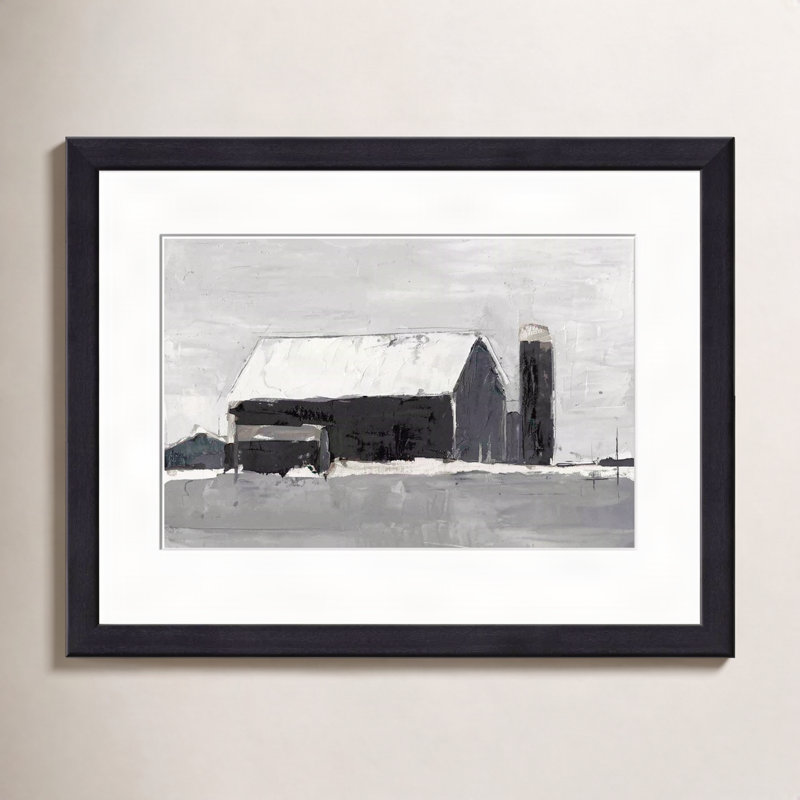 Dynamic Barn I Painting by Ethan Harper, Black, 36"H x 36"W