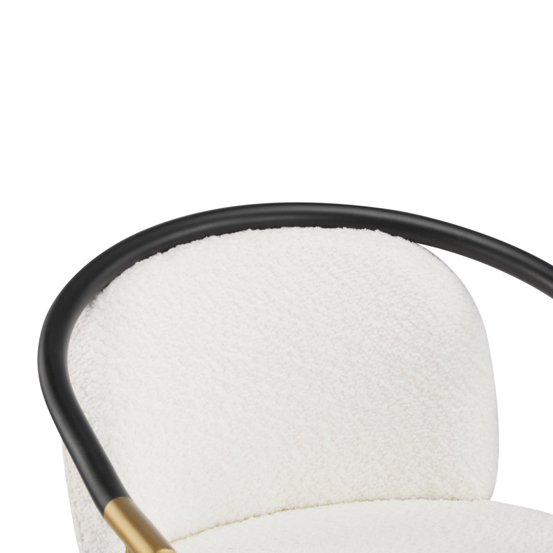 Durable Beige Upholstered Bar Stools, Metal Frame, Modern Kitchen Seating