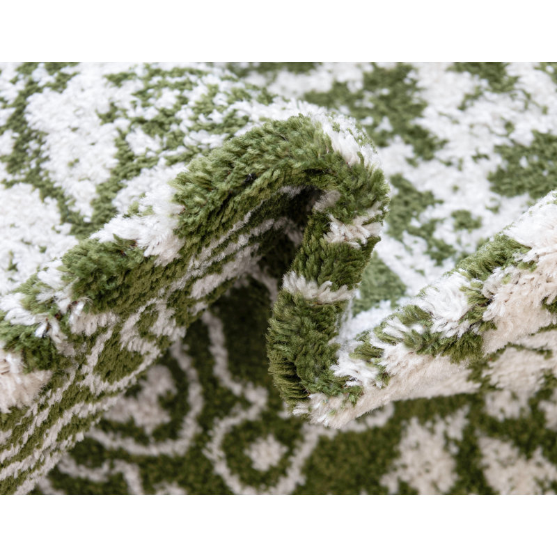 Giverny Green/White Rug, Octagon 152cm