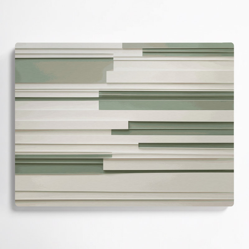 Minimalisme 82, art mural en métal beige, H 16 po x l 20 po