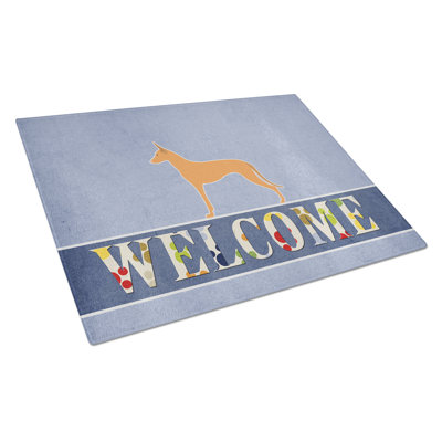 Caroline's Treasures Welcome Dog Glass Pharaoh Hound Cutting Board