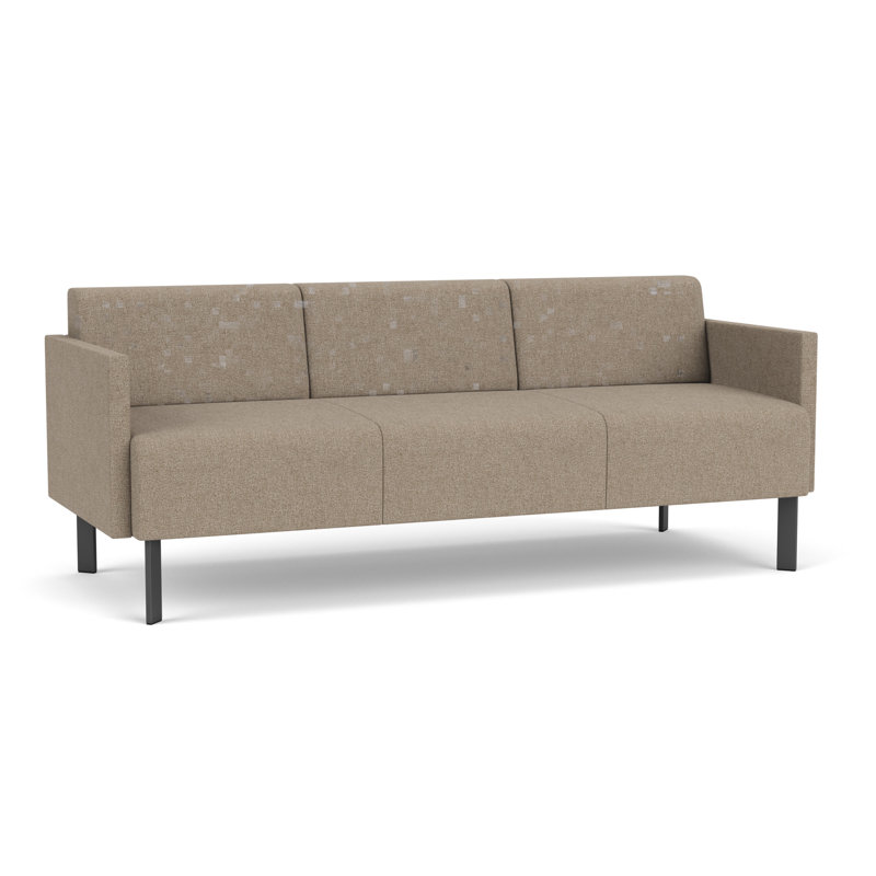 Luxe Lounge Reception Sofa, Charcoal Steel, Archetype Silt