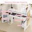 Station de manucure avec plateau en verre trempé, bureau professionnel avec armoire de rangement et tiroir-109773557