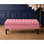 Cubed Tufted Rectangle Ottoman Storage Bench, Upholstered Plush Velvet Shoe Bench with Black Turned Wooden Legs-1466016851-1466016875
