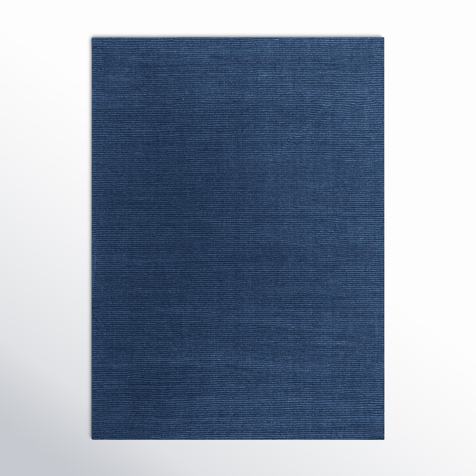 Crowe Dark Blue Hand-Woven Wool Rug, Rectangle 7'6" x 9'6"