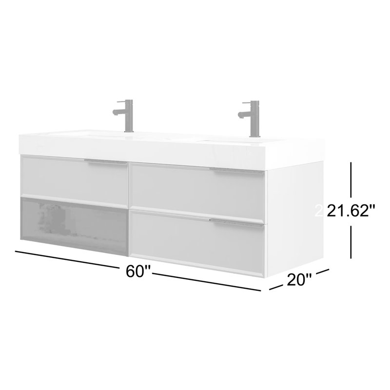 Marfa 60" W Double Wall-Mounted Vanity