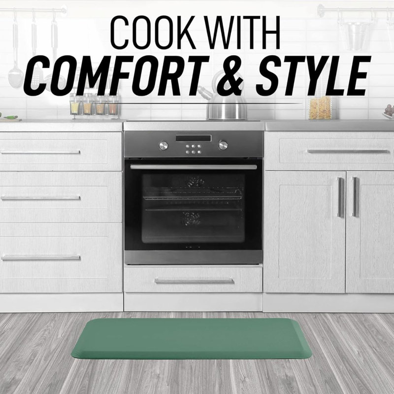 Tapis de cuisine rembourré épais et confortable Zulay Home, Vert
