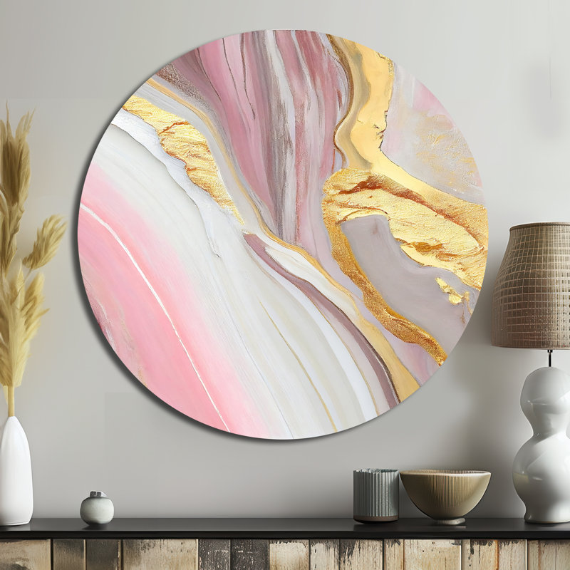 Haider - Art abstrait rond en métal, H 16 po x l 16 po