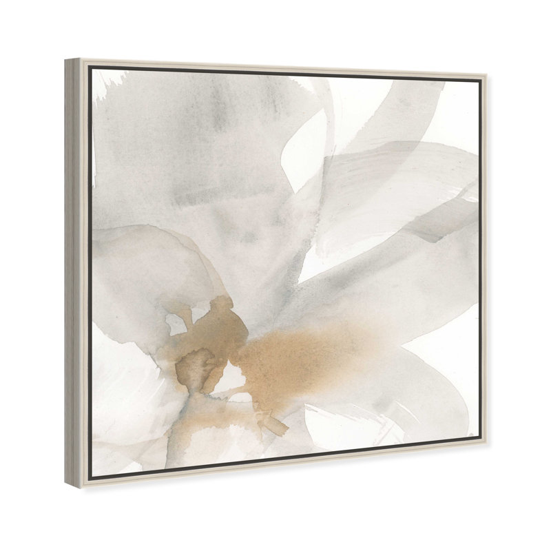 Neutral Flow I Canvas Abstract Print by Oliver Gal, Black Frame, 12 x 12, 13"H x 13"W, Silver Frame