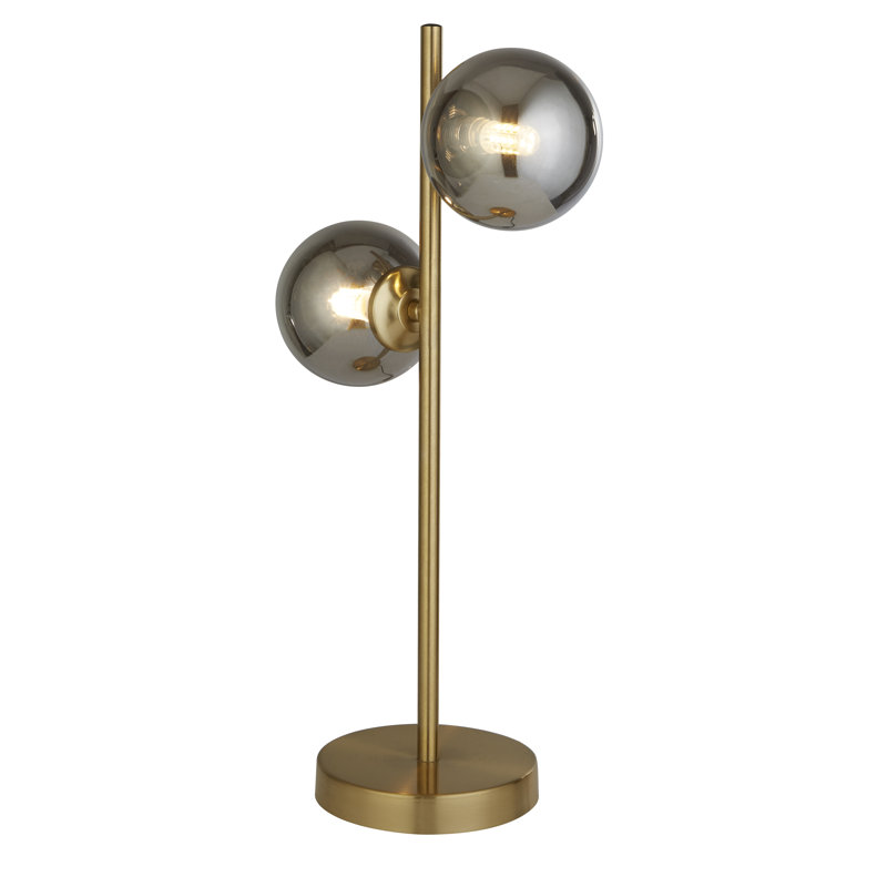 Brass And Smoke Table Lamp