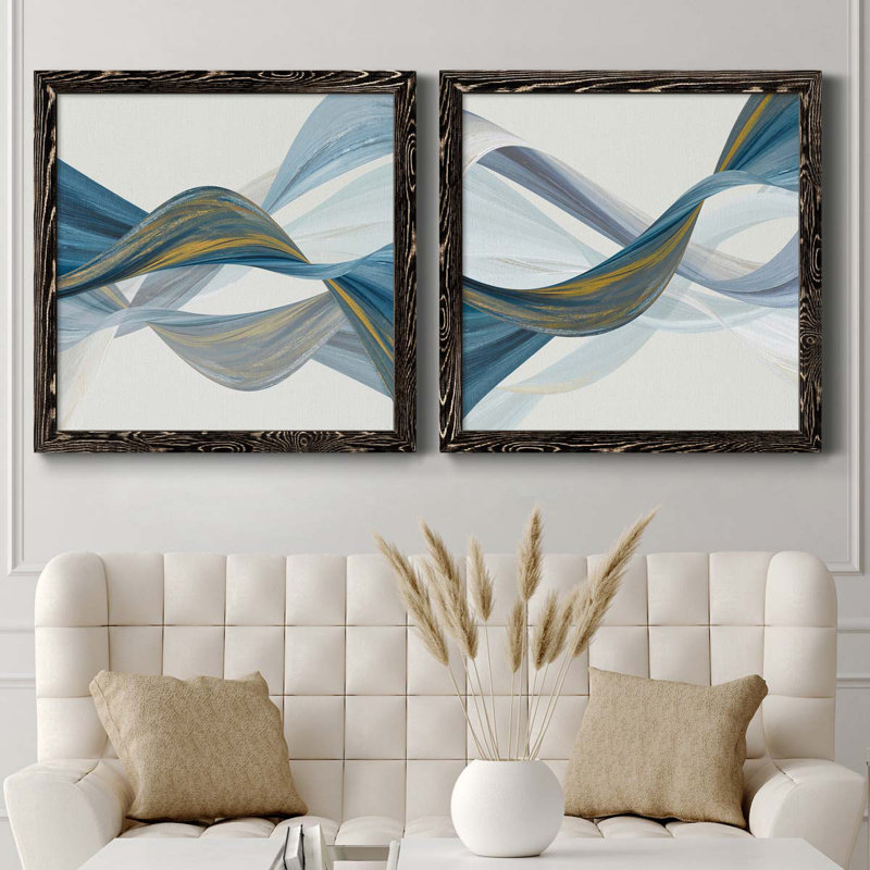 Changer les courants I - ensemble de 2 impressions sur toile, H 24 po x l 48 po x P 1 po, Toile avec cadre noir