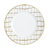 Alligator Gold Bone China Dinner Plate
