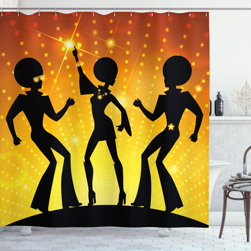 Polka Dots Shower Curtain with Hooks Included, 75" H x 69" W