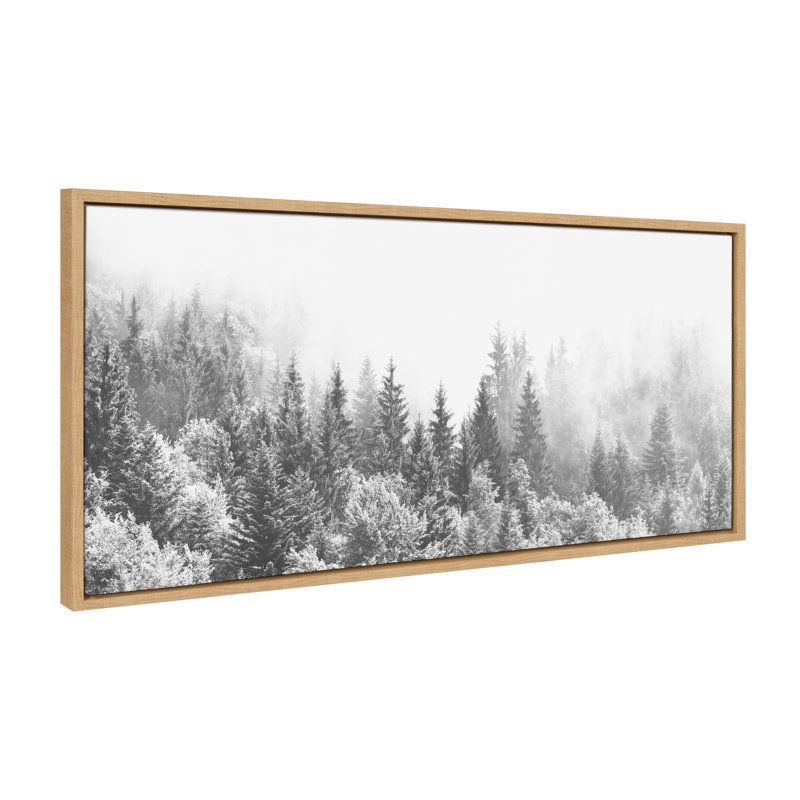 «Forest On A Foggy Day BW» par The Creative Bunch Studio, reproduction d'art sur toile encadrée, Doré