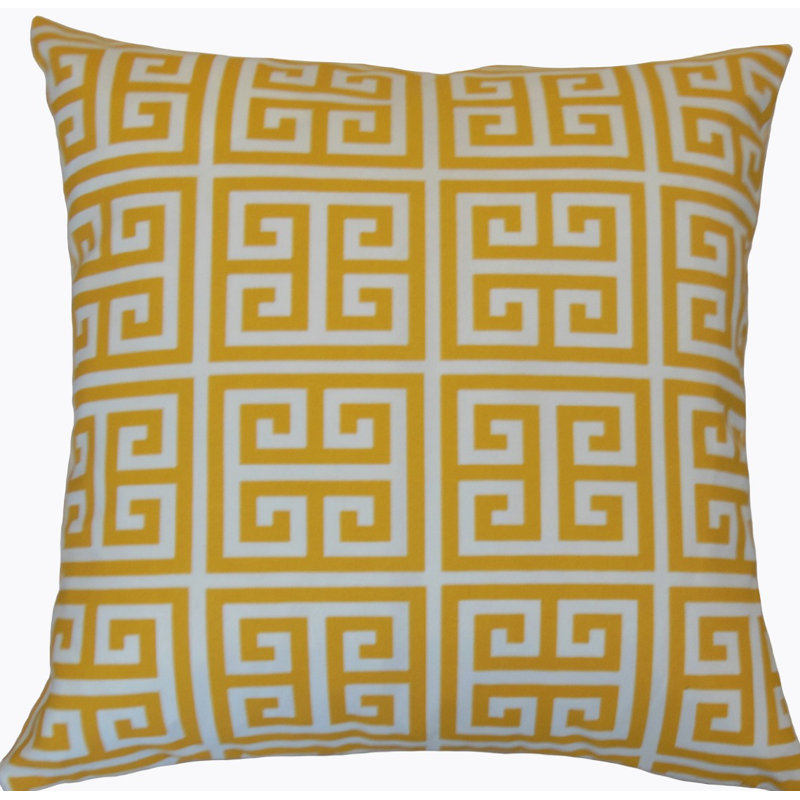 Coussin Towers, Carré, Hauteur (26 po) x largeur (26 po), Jaune