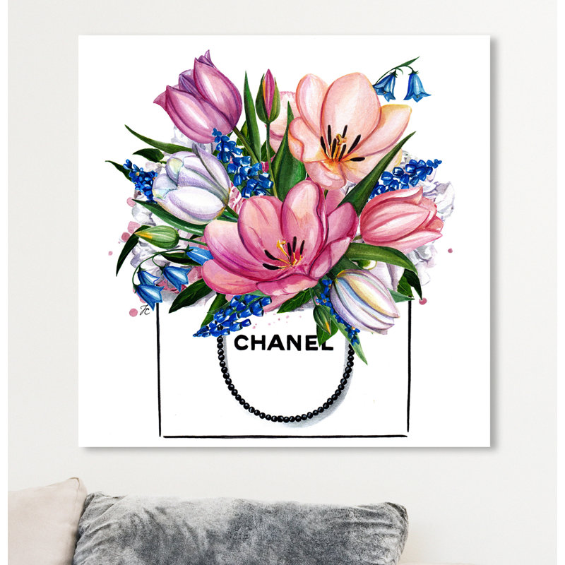 « poupée souvenirs-tulip magasiner sac », impression, H 24 po x l 24 po x P 1,5 po, Toile tendue