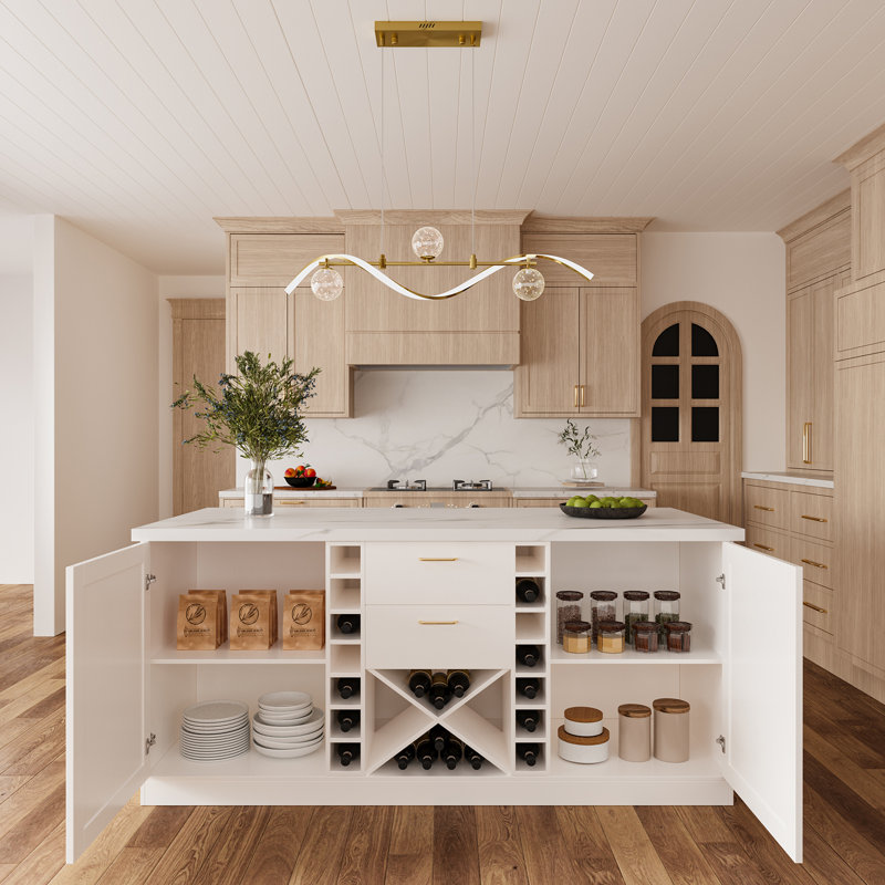 Îlot de cuisine en bois 72 po avec rangement pour bouteilles de vin, îlot de cuisine avec armoire, tiroir et tablettes, table d'îlot pour la préparation des repas, salle à manger et bar pour la maison