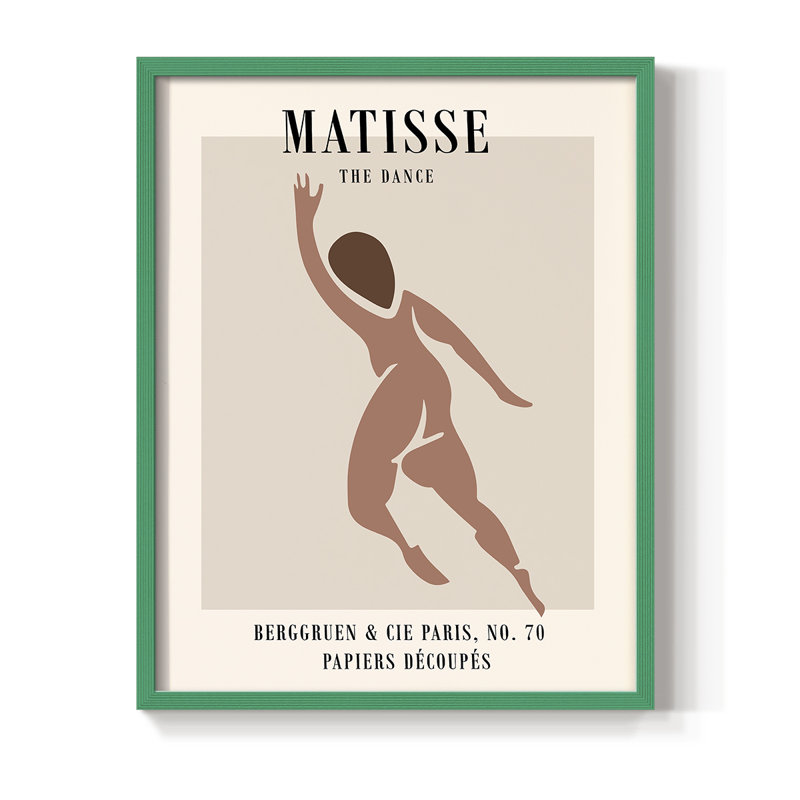 Matisse XCV III, reproduction encadrée - bois massif, Vert, H 10 po x l 8 po