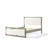 Modern Upholstered Queen Bed with White Boucle Headboard and Gray Wood Frame