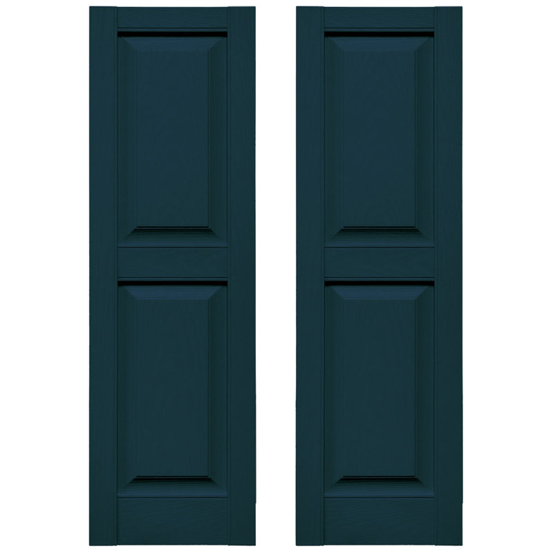 Builders Edge, deux panneaux égaux standards, volet à panneau surélevé simple, Bleu minuit, 14 ¾ po, 80 po
