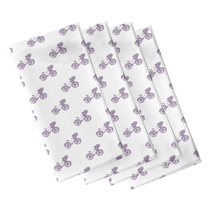 Ensemble de serviettes 4 pièces Cantrell, L 18 po x L 18 po, Mauve