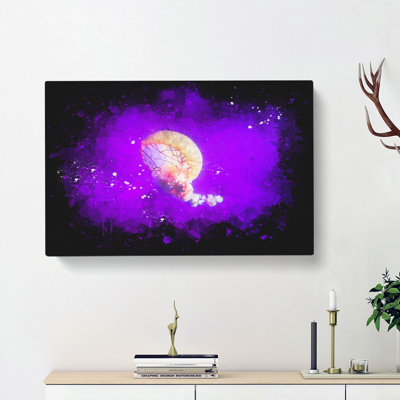 Jellyfish Paint Splash - Wrapped Canvas