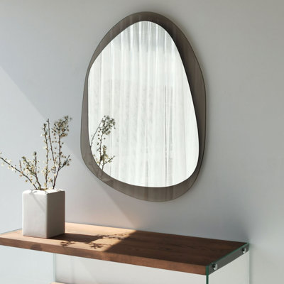 Elegant Wall-Mounted Mirror, Bronze Finish, 29.5 x 21.7 x 0.8 inches | 100% Tempered Glass, Thickness: 0.8 inches | Stylish Solid Colour Brown Design, Perfect for Home Decor & Modern Spaces, Ready to Hang