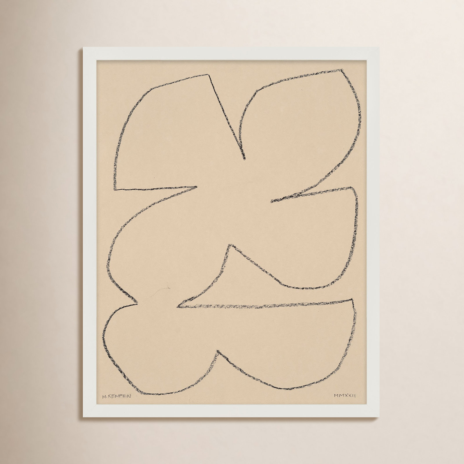 Freya "Outlines 4" Print, White Framed, 30" W x 38" H