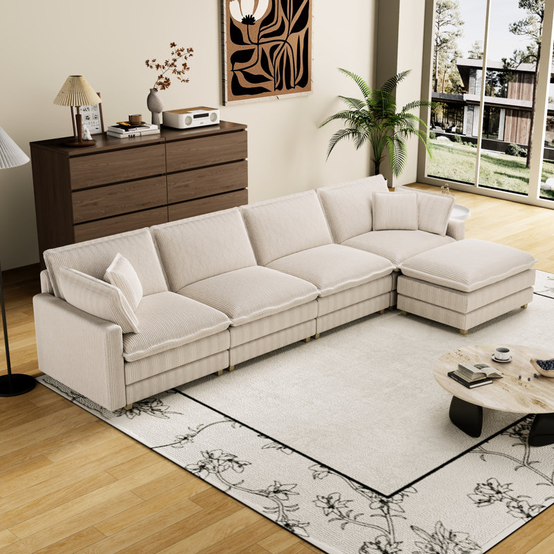 Confortable beige avec siège profond - peut servir de canapé de salon supplémentaire pour se détendre avec style, 5, Beige