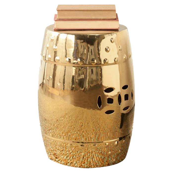 Greylock Accent Stool, Gold