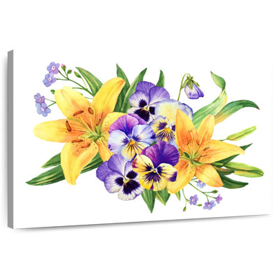 Harnek Lily And Pansy Flowers