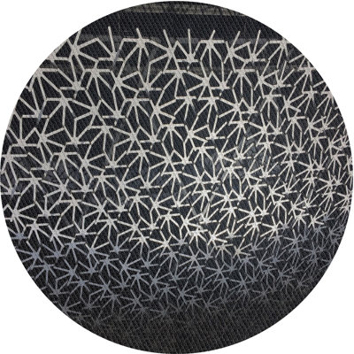 Tapis noir/gris tissé à la machine