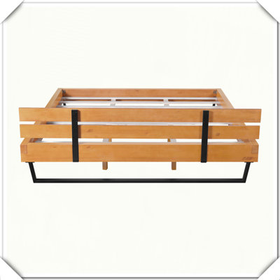 Pine Wood Bed Frame Durable Stylish Bedroom Essential Solid Structure,King
