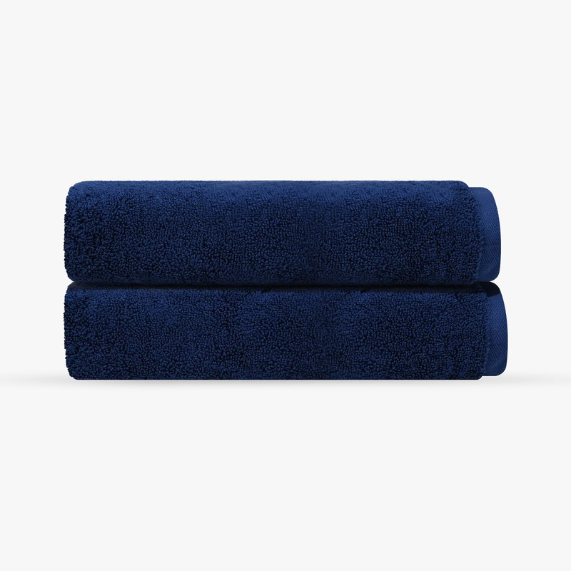 Mac 2 pcs Turkish Bath Sheet Towels Set, Navy