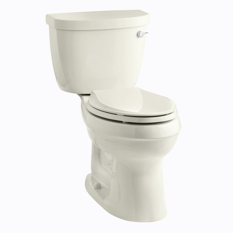 Cimarron Comfort Height Two-Piece Elongated 1.6 GPF Toilet with Aquapiston Flush Technology, Left-Hand Trip Lever and Tank Locks