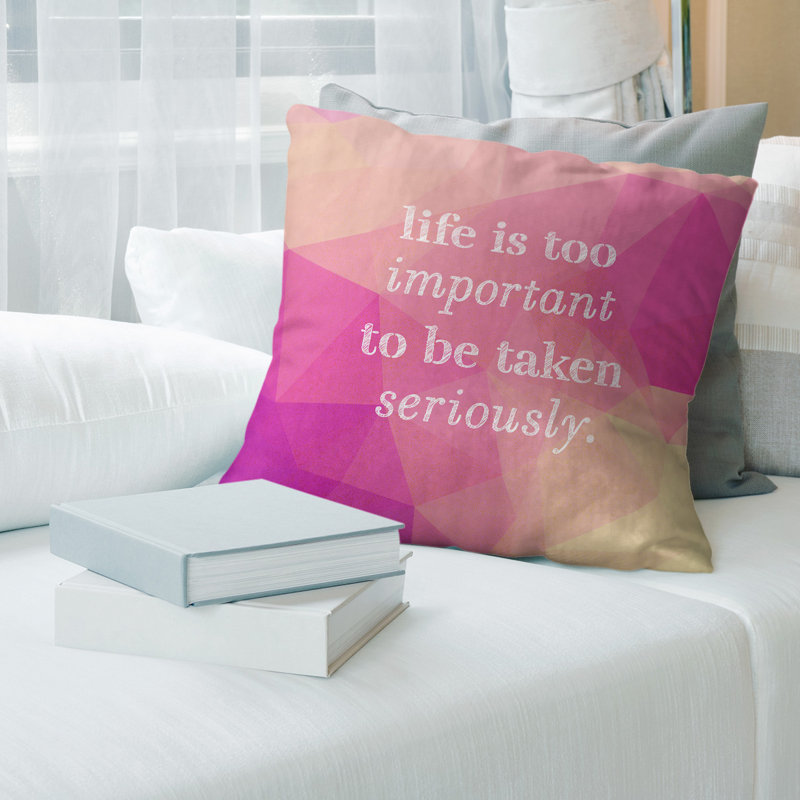Coussin de vie en faux pierres précieuses & levity, 14 po x 14 po, Diamant rose