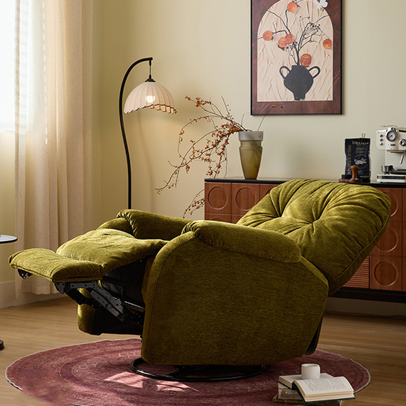 Chenille Function Recliner with 360° rotation, Green