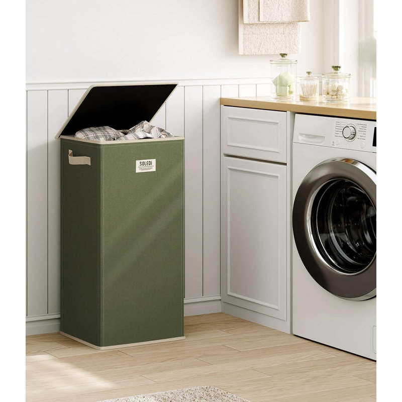 Fabric Laundry Hamper, Avocado Green
