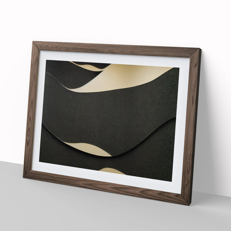 Swell Modern Abstract 1 Piece Single Picture Frame Wall Art, 34cm H x 46cm W, Walnut