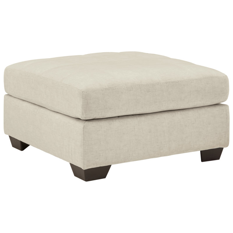 Falkirk Upholstered Ottoman, Beige Polyester