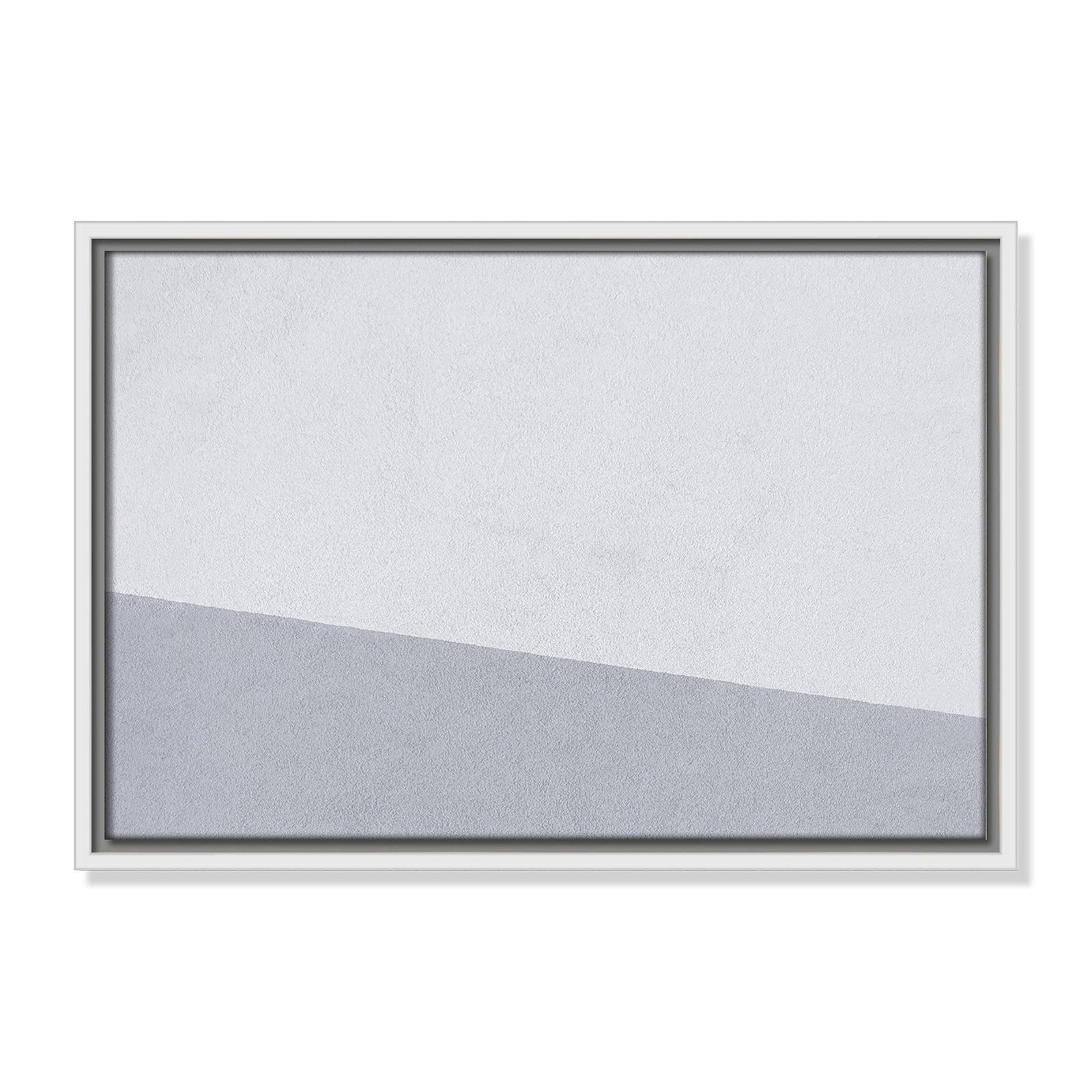 Dominic "Abstract Blues" Print, 13.5" H x 19.5" W x 2" D, White Framed Canvas