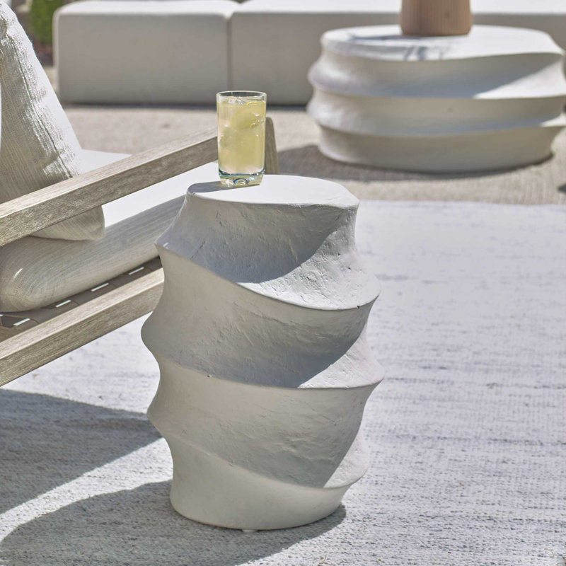 Gilda Uttermost Winded Outdoor White Accent Table