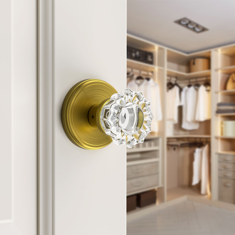 Coolnews Retro Elegant Series - Round Crystal Dummy Door Knobs, Gold